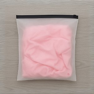 Saco Trilho Zip Preto - Transparente Fosco Com Furo - 14x18cm  - 50 unidades - Rizzo