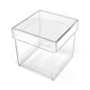 Caixa Acrílica Quadrada Transparente - 8cm - 1 unidade - Rizzo