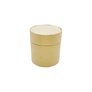 Caixa de Papel Rígido Redonda Bege - 10x9cm - 1 unidade - Rizzo