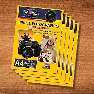 Papel Fotográfico High Glossy A4 180g - 50 unidades - Rizzo