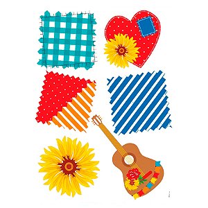 Transfer para Tecidos - Festa Junina - 9cm - 6 unidades - Cromus - Rizzo