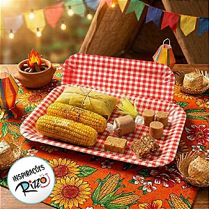 Bandeja Laminada - Xadrez Vermelho - 40,5x33cm - 1 unidade - Rizzo