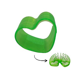 Lembrancinha Brinquedo Mola Maluca Coração - Verde - 1 unidade - Rizzo