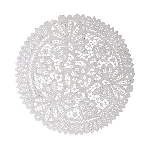 Fundo Rendado de Papel Redondo Branco - 32cm  - 6 unidades - Cromus - Rizzo