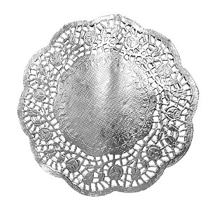 Fundo Rendado de Papel - Prata - 18,5cm - 24 unidades - Rizzo
