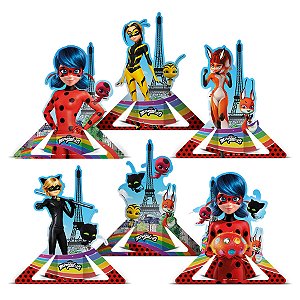 Decoração de Mesa em Papel Cartão - Lady Bug Miracolous - 6 unidades - Regina Festas - Rizzo