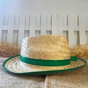 Chapéu Palha Malandrinho - Verde - 26cm - 1 unidade - Rizzo