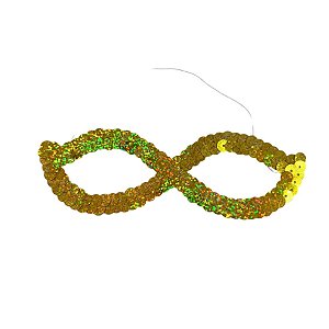 Máscara de Carnaval Infantil De Lantejoula - Dourado Brilhante - 1 unidade - Rizzo
