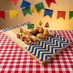 Tábua De Madeira - Festa Junina Azul Grande - 18,5x30cm - 1 unidade - Cromus - Rizzo