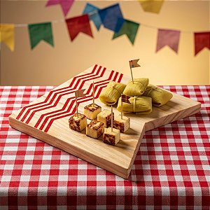 Tábua De Madeira - Festa Junina Banderola Vermelha Pequena - 19,5x19,5cm - 1 unidade - Cromus - Rizzo