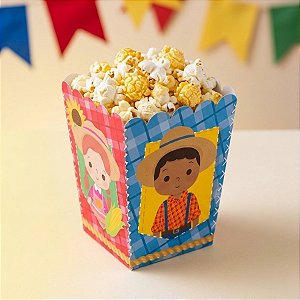 Caixa para Pipoca - Festa Junina Quadrilha PP - 5,5x5,5x9cm - 10 unidades - Cromus - Rizzo