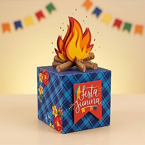 Caixa Pop Up - Fogueira De Festa Junina P - 7x7x7cm - 10 unidades - Cromus - Rizzo