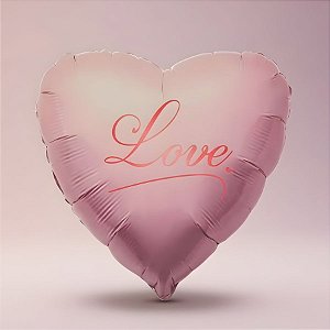 Balão de Festa Microfoil 18" 45cm - Love Rosa Fosco - 1 unidade - Rizzo