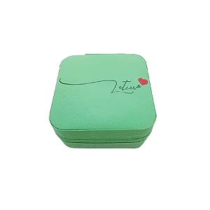 Mini Porta Joias Personalizado - Nome com Coração - Verde - 1 unidade - Rizzo Personalizado