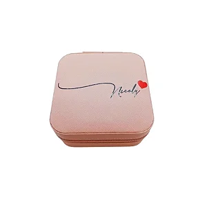 Mini Porta Joias Personalizado - Nome com Coração - Rosa Claro - 1 unidade - Rizzo Personalizado