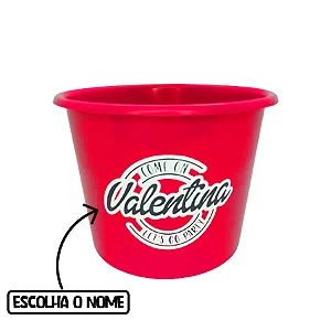 Balde de Pipoca Pink Personalizado - Let's Go Party c/ Nome - 1 unidade - Rizzo