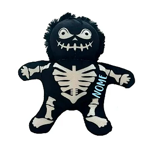 Esqueleto Preto de Pelúcia Personalizado - 23cm - 1 unidade - Rizzo Personalizado
