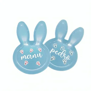 Bandeja Coelho Personalizada com Nome - Azul - 1 unidade - Rizzo Personalizado