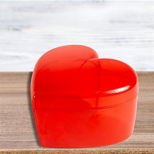 Caixa Acrilica Coração - Vermelho Translucido - 16x15x9cm - 1 unidade - Rizzo - Rizzo