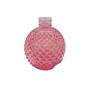Frasco para Perfumaria de Vidro Redondo - Madri Rosa - 330ml - 1 unidade - Rizzo