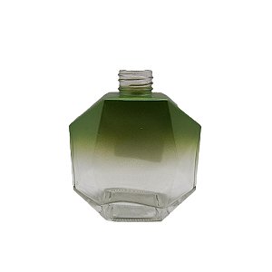 Frasco para Perfumaria de Vidro Retângular - Difusor Verde/Transparente Degradê - 180ml - 1 unidade - Rizzo