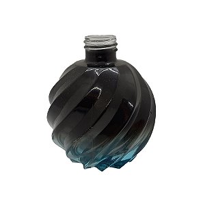 Frasco para Perfumaria de Vidro Redondo - Bola Aspiral Ambar Azul - 180ml - 1 unidade - Rizzo