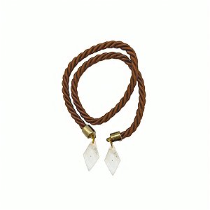 Cordão Decorativo - Marrom Pingente Duplo - 32cm - 1 unidade - Rizzo
