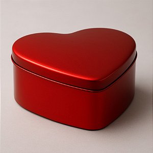 Lata Coração - Vermelho - 12x11x4,8cm - 1 unidade - Rizzo