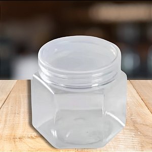 Pote Hexagonal Plástico Com Tampa - 5,5x6cm - 12 unidades - Rizzo