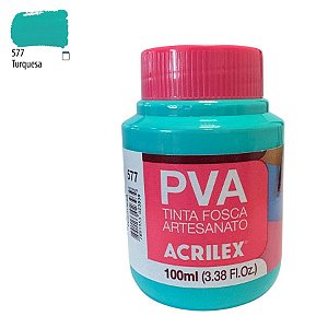 Tinta Fosca Artesanato PVA 100ml - Turquesa - 1 unidade - Acrilex - Rizzo