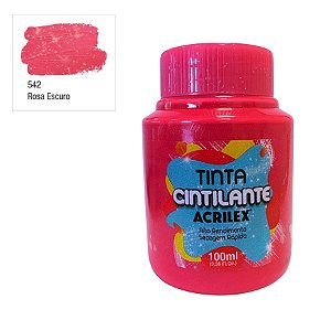 Tinta Cintilante Artesanato 100ml - Rosa Escuro - 1 unidade - Acrilex - Rizzo