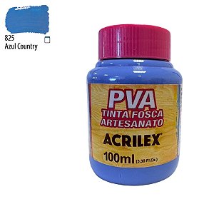 Tinta Fosca Artesanato PVA 100ml - Azul Country - 1 unidade - Acrilex - Rizzo