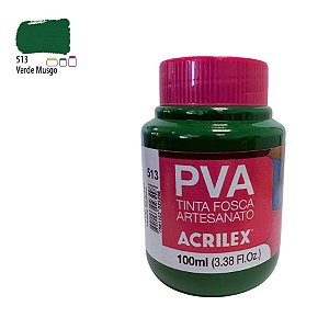 Tinta Fosca Artesanato PVA 100ml - Verde Musgo - 1 unidade - Acrilex - Rizzo