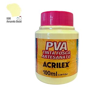 Tinta Fosca Artesanato PVA 100ml - Amarelo Bebê - 1 unidade - Acrilex - Rizzo