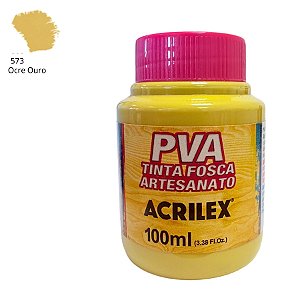 Tinta Fosca Artesanato PVA 100ml - Ocre Ouro - 1 unidade - Acrilex - Rizzo