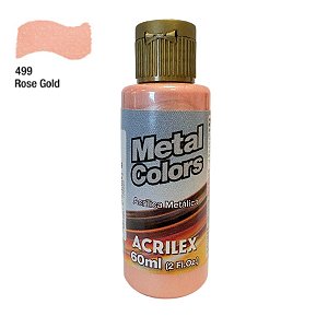 Tinta Acrílica Metal Colors 60ml - Rose Gold - 1 unidade - Acrilex - Rizzo