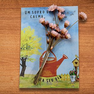 Cartão Buque "Um Sopro De Calma, Para o Seu Dia" - 8 Cartões + Ramo de Flores + 10 Adesivos - 7x10cm - 1 unidades - Stic