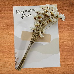 Cartão Buque "Você Merece Flores" - 8 Cartões + Ramo de Flores + 10 Adesivos - 7x10cm - 1 unidades - Stickr - Rizzo