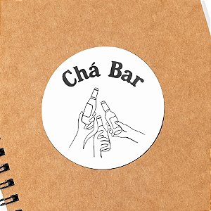 Adesivo "Chá Bar" - Ref.23214 - Hot Stamping - 4x4cm - 25 unidades - Stickr - Rizzo