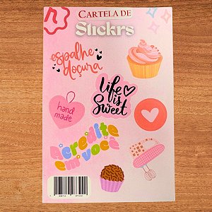 Cartela Sweet - 8 Adesivos - 10x15cm - 1 unidades - Stickr - Rizzo