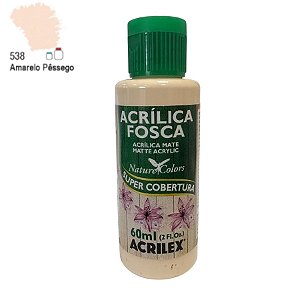 Tinta Acrílica Fosca 60ml - Amarelo Pêssego - 1 unidade - Acrilex - Rizzo