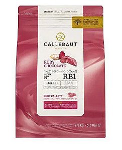 Chocolate Belga Callebaut - Ruby - CH-R35RB1-2B-U75 - 2,5 kg - Rizzo Confeitaria