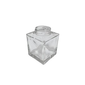 Pote Para Cosmético De Vidro Cube - Transparente - Rosca 38 - 100ml - 1 unidade - Rizzo
