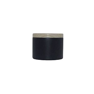 Lata de Metal com Tampa Estampa Madeira - Preto - 120ml - 6x5cm - 1 unidade - Rizzo
