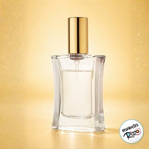 Frasco para Perfumaria de Vidro Retangular para Perfume - Spray e Tampa Dourado - 20ml - 1 unidade - Rizzo
