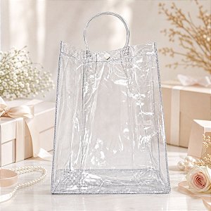 Sacola Transparente Botão - 28x20x8cm - 1 unidades - Rizzo