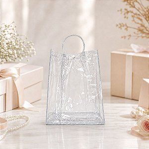Sacola Transparente Botão - 28x20x8cm - 12 unidades - Rizzo