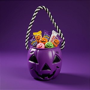 Mini Caldeirão Abóbora De Halloween - Roxo - 7,5x8cm - 1 unidade - Rizzo