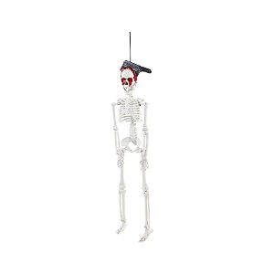 Enfeite Decorativo de Halloween - Esqueleto Com Faca Na Cabeça - 40x12cm - 1 unidade - Cromus - Rizzo
