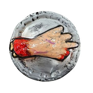 Enfeite Decorativo De Halloween - Bandeja Com Mão - 29x29cm - 1 unidade - Rizzo